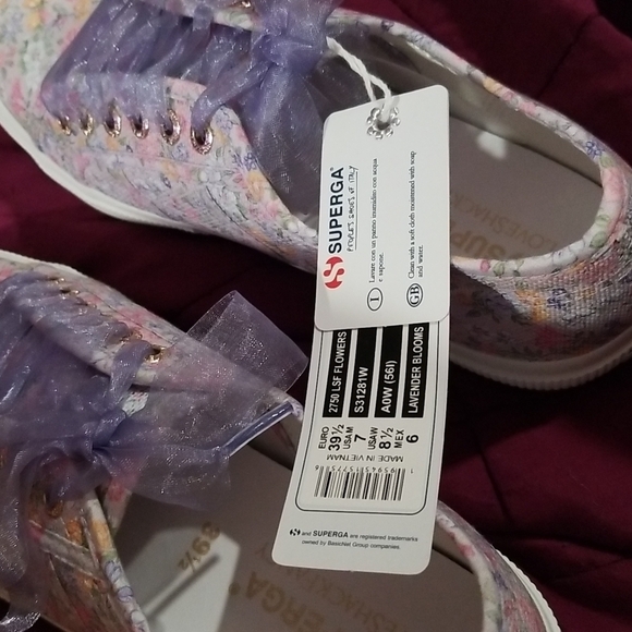 💕LOVESHACKFANCY x SUPERGA💕 Classic Sneaker ~ Lavender Blooms Floral US 8.5 NWT - Picture 14 of 16